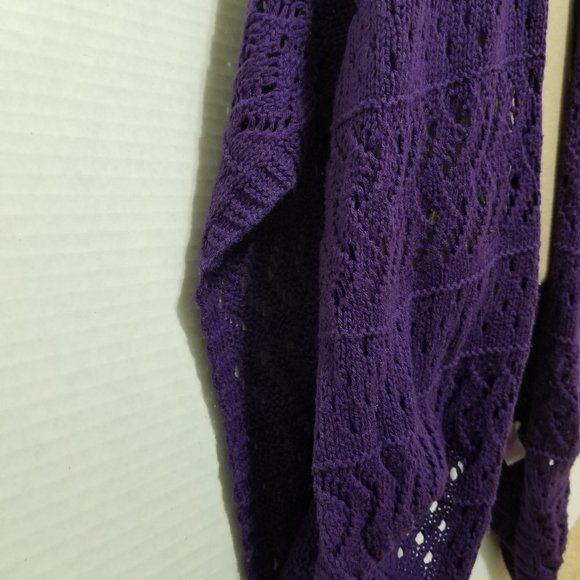 Justice cardigan 12 sleeveless open knit crochet open front cotton acrylic - Picture 2 of 12